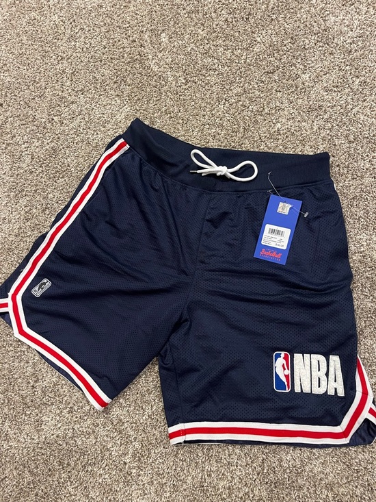 NBA Other - NBA Navy Blue Athletic Mesh Shorts with Red & White Trim